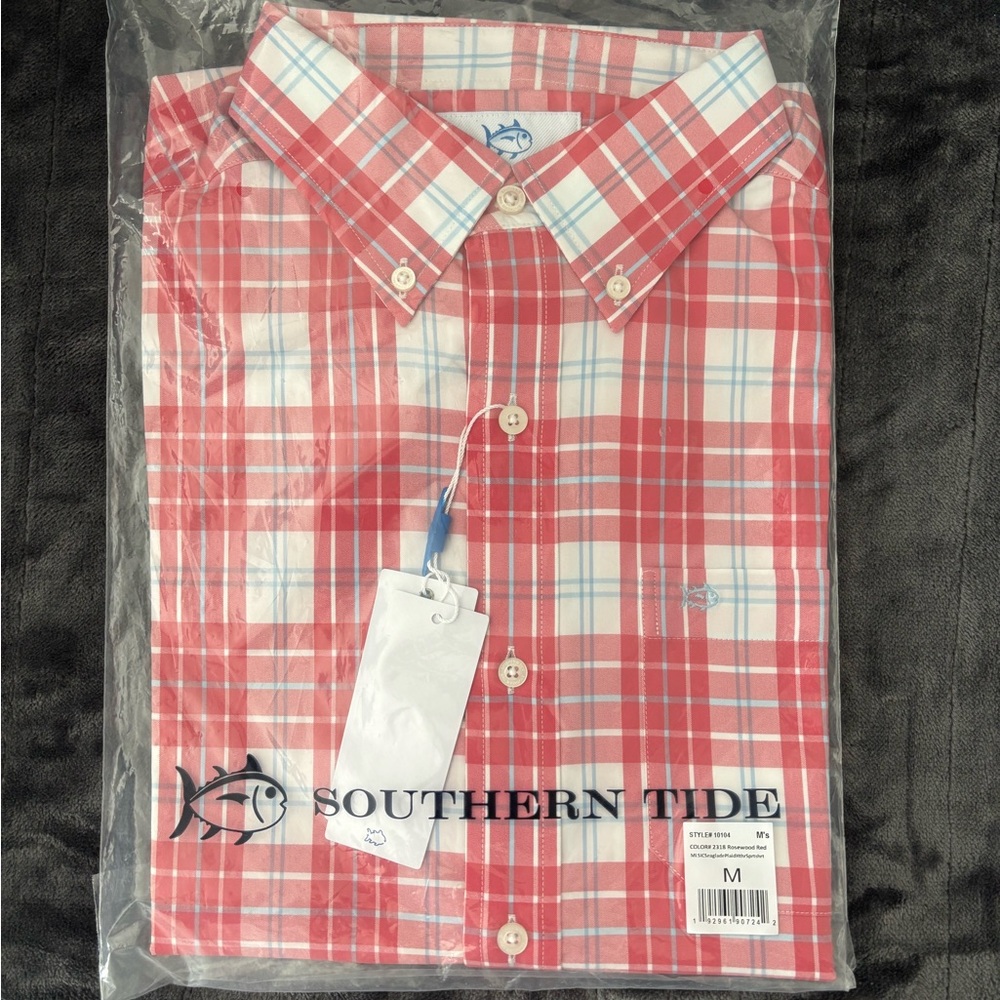 Southern Tide Seaglade Plaid Heather Intercoastal Long Sleeve Sport Shirt